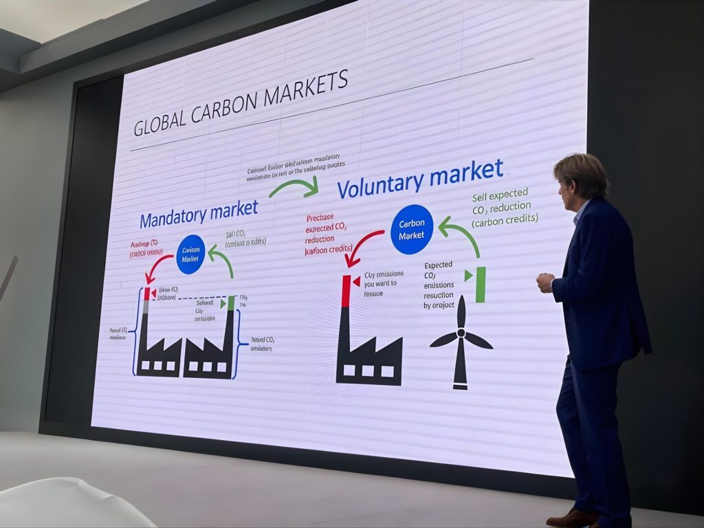 kasper walet gives an energy transition presentation on global carbon markets